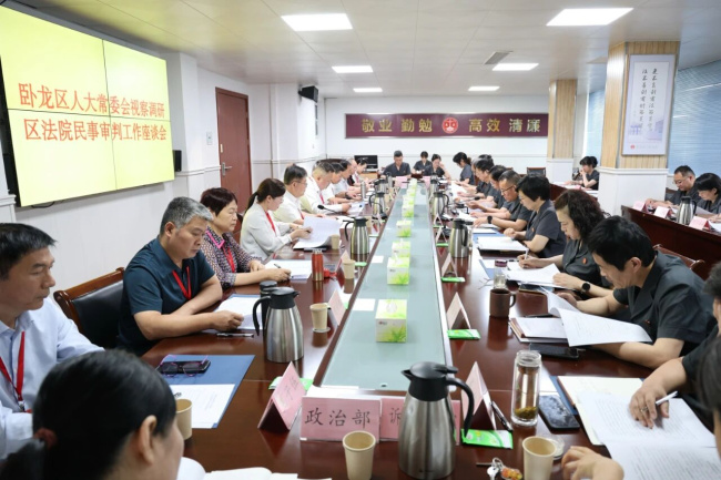 卧龙区人大常委会到区法院视察调研民事审判工作